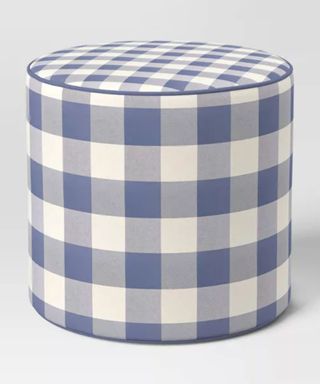 Plaid Round Patio Pouf